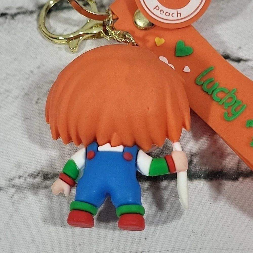 Chucky Childs Play Keychain Vinyl Figural 3D Pendant Wristlet 80s Horror Fandom
